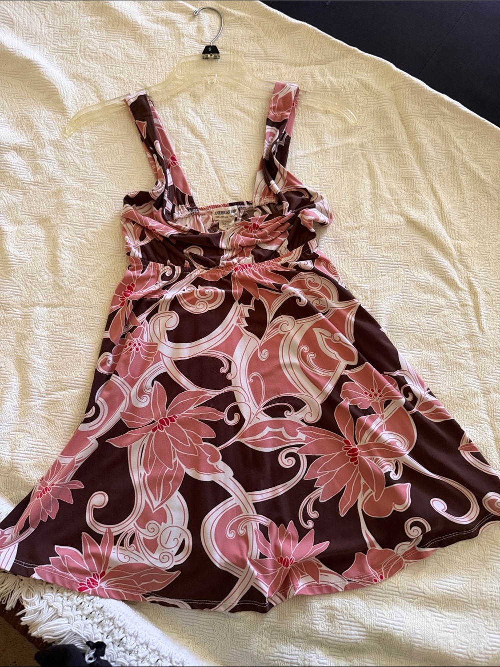 American Rag Pink and Brown Floral Sleeveless top